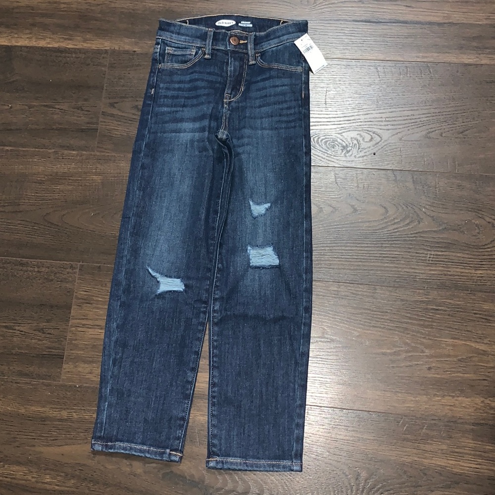 Straight Medium-Wash Distressed Jeans